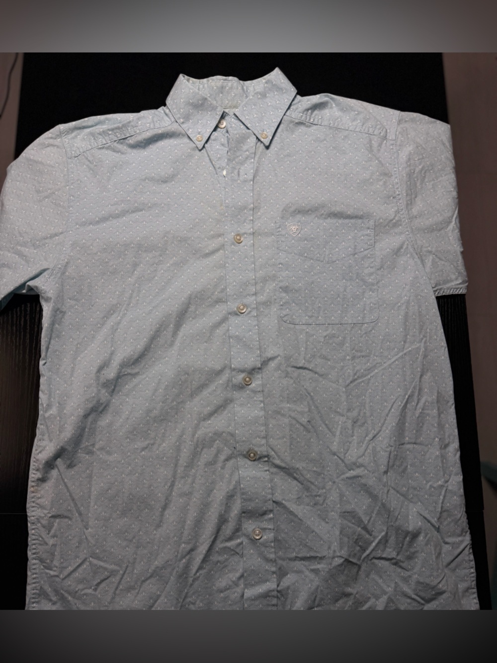 Ariat Light Blue Micro-Print Button Down Shirt